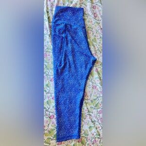 Senita Bright Blue and White Polka Dot activewear Leggings